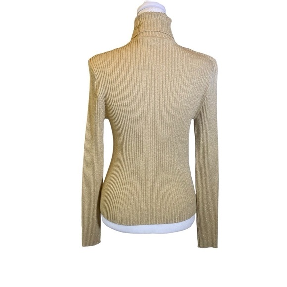 SLIDEWEAR western show top women's S/M ribbed gold tan metallic Bling embroidery - Picture 8 of 12